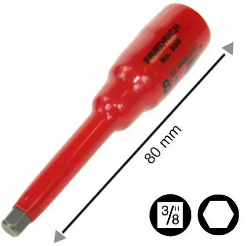 Nasadka izolowana imbusowa 3/8", 5 mm, długa 1