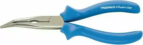 Telefonzange 45° abgewinkelt, 160 mm - Kopf poliert, Comfort Grip blau 1