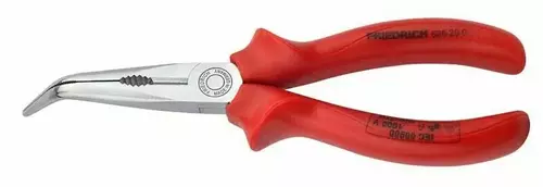 Telefonzange 45° abgewinkelt, 200 mm - verchromt, Comfort Grip rot 1
