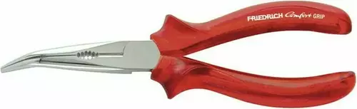 Telefonzange 45° abgewinkelt, 200 mm - verchromt, Comfort Grip rot-transparent 1