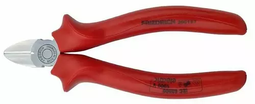 VDE- Seitenschneider 180 mm - verchromt, Comfort Grip rot 1