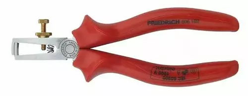 VDE-Abisolierzange 160 mm - verchromt, Comfort Grip rot 1